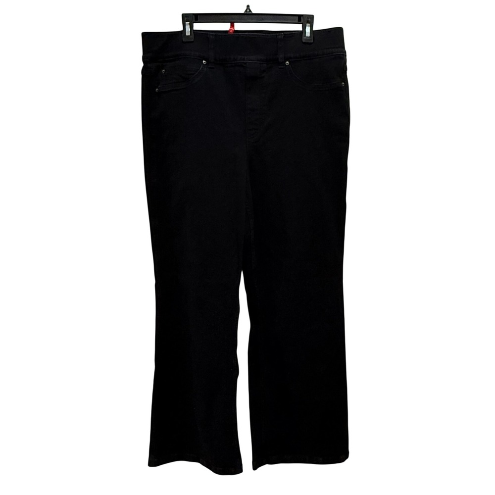Spanx Womens Black Denim Pull On Wide Leg Jeans Plus‎ Size 2X Tall Stretch